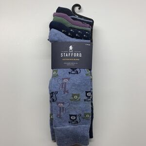 Stafford Essentials Tailored Culture Telephones Socks 5 Pairs Size 6 1/2 - 12